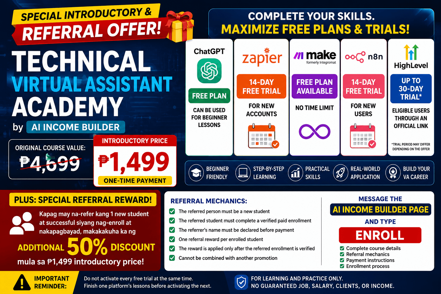 Technical Virtual Assistant Academy online self-paced course promotional image