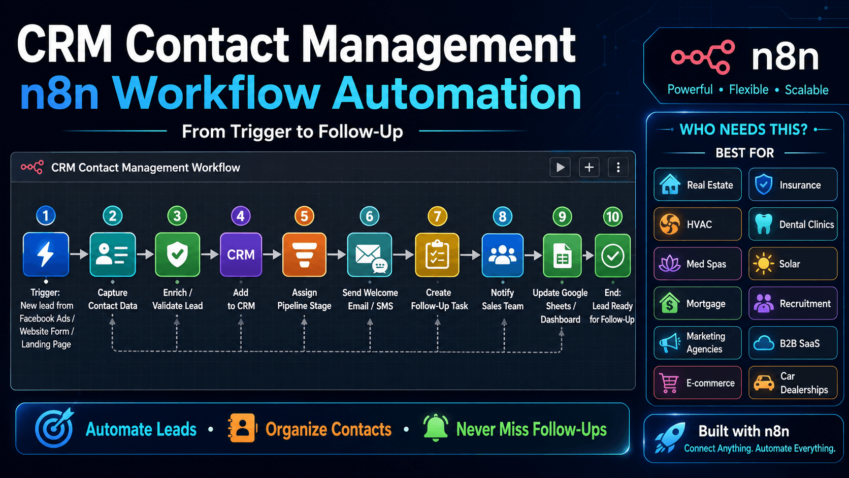 CRM Contact Management Workflow portfolio concept visual